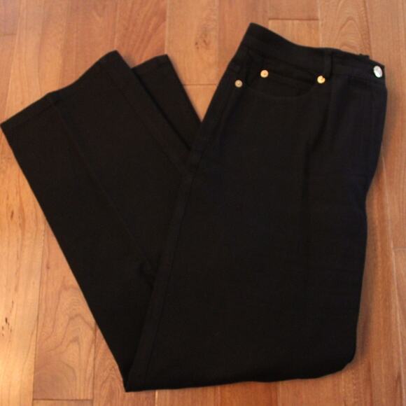 St. John Sport High Rise Wide Leg Black Trouser Pants 12